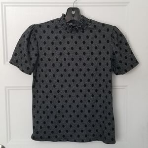 Polka Dot Women's Top - Black and Gray